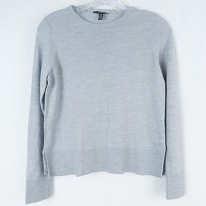 Eileen Fisher 100% Merino Wool Lightweight Crewneck Sweater Womens XS Light Blue